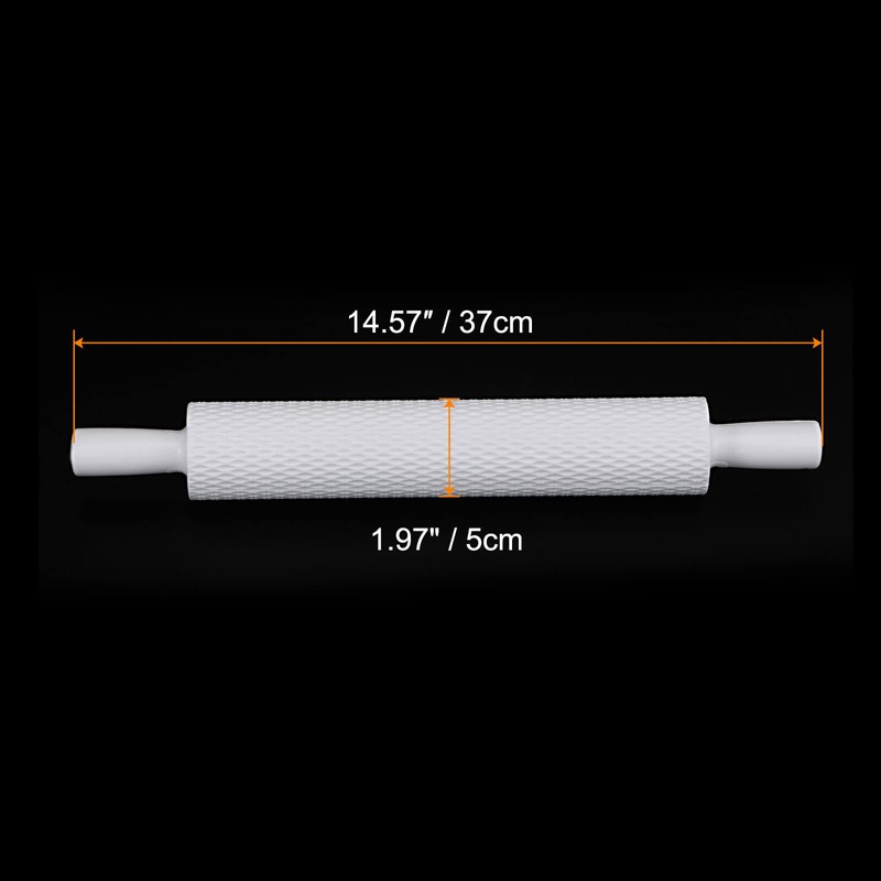 sourcing map Pattern Embossed Rolling Pin 14.57" x 1.97" Rhombus