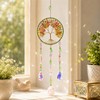 Tree of Life Crystal Suncatcher with Rose Quartz, Crystal Decor