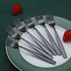 Black Dinner Forks 6 Pieces, Kyraton Titanium Gold Plated Stainless