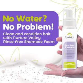 Nurture Valley - Rinse Free Shampoo (3 Bottles) | Waterless Dry Foam for Scalp & Hair - Cleanses & Refreshes - Non Allergenic Non Sensitizing - Ideal for Elderly, Camping (Lavender Cucumber Sage)
