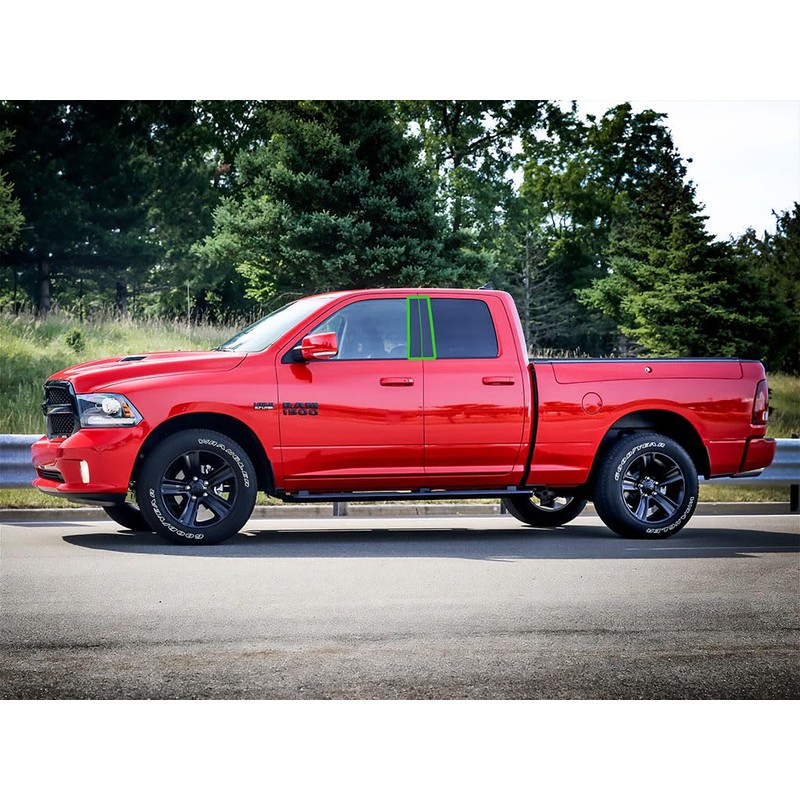 Rvinyl Pillar Post Window Trim Compatible with Dodge Ram 2009-2018