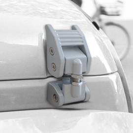 WWFGYX Hood Latches Hood Catch Kit Compatible with Jeep Wrangler JK JL 2007-2024 and Jeep Gladiator JT 2020-2024 (Silver)