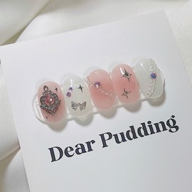[Handmade Nail Tips] Cheeky2k Nail Tips - Long Ballerina / [수제네일팁] 치크y2k 네일팁 - 롱발레리나