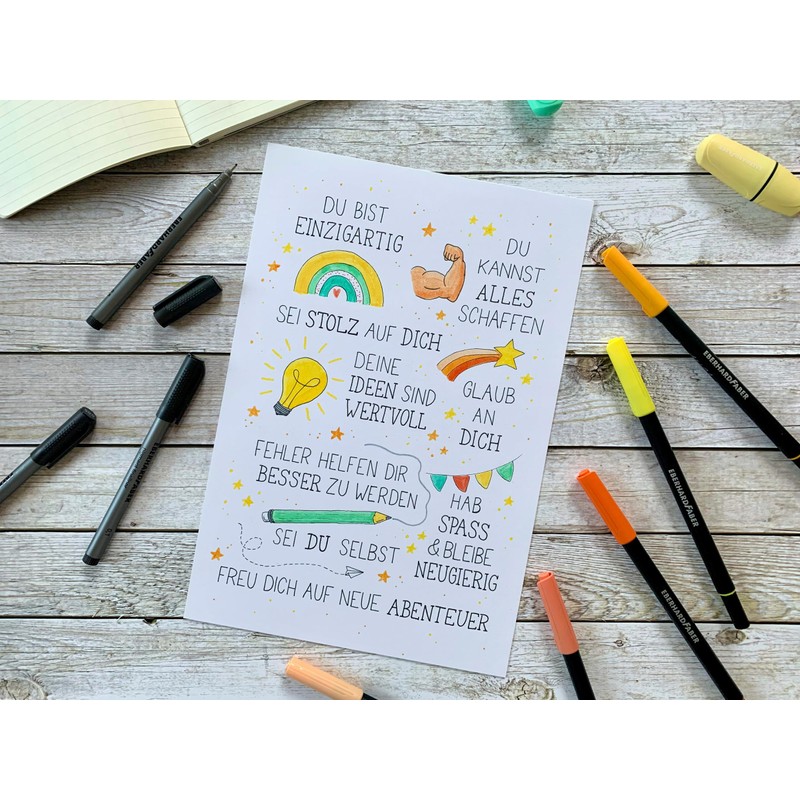 Eberhard Faber 551403 Mini Highlighters with Chisel Tip, Pastel Colours,