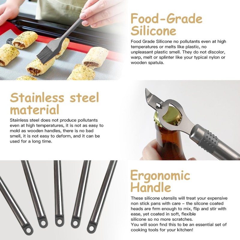 Kitchen Utensil Set-Silicone Cooking Utensils-33 Kitchen Gadgets & Spoons for