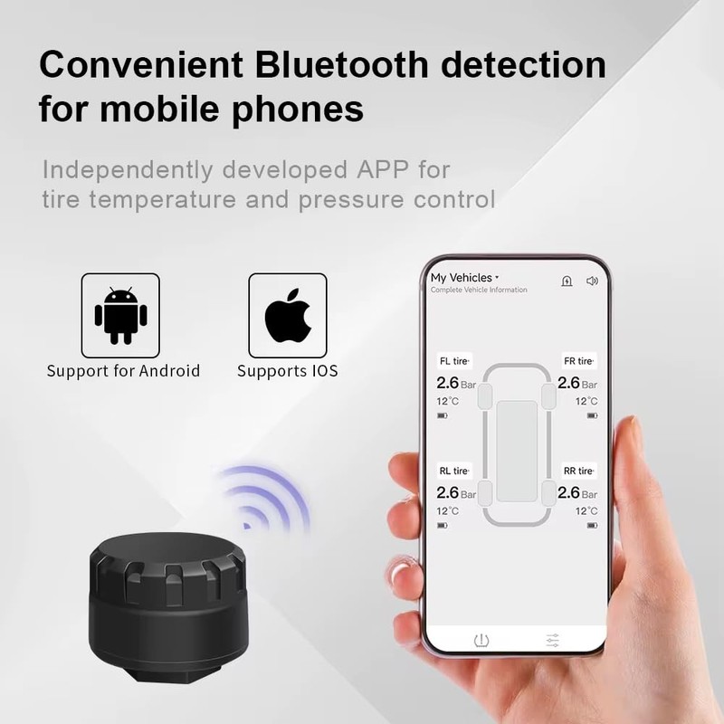 Universal Bluetooth 5.0 TPMS for Motorcycle & Car - Wireless