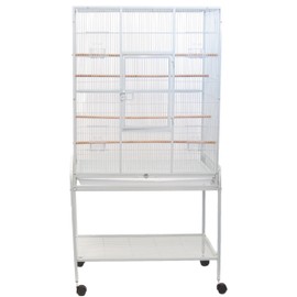 YML 1/2-Inch Bar Spacing Aviary Cage with Stand, 30-Inch by 19-Inch by 61-Inch, White