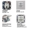 Motion Detector Sensor, Flush-Mounted Installation, LED Suitable, 9 Metre Range,