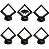 6Pcs 3D Floating Display Case Black 2.75x2.75x0.8 Inch