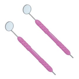OSUNG Dental Mirror, Softgrip Handle, Simple Stem, Purple Handle w/mirror 2MHS2 Pack of 2