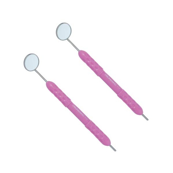 OSUNG Dental Mirror, Softgrip Handle, Simple Stem, Purple Handle w/mirror