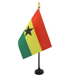 AZ FLAG Table Flag Ghana 15 x 10 cm golden Splitze – Republic Flag Ghana Table Flag 4 x 6 "