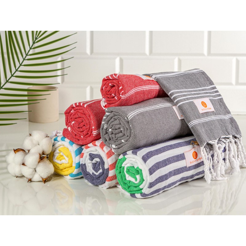 Buena Zeba Beach and Sauna Towel (Anthracite) with Bag