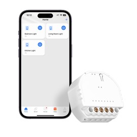 meross Wi-Fi Relay WLAN Switch, Relay Module for Smart Home, Compatible with Apple HomeKit, Alexa and Hey Google, Surface/Flush-Mounted, Voice and Remote Control, 2.4 GHz, 1 Pack