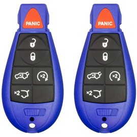 2 New Blue Keyless Entry 5 Buttons Remote Start Car Key Fob Fobik M3N5WY783X, IYZ-C01C For Grand Cherokee & Commander