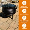 Bruntmor 8-Quart Pre-Seasoned Cast Iron Cauldron - African Potjie Pot