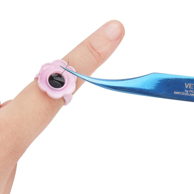 Disposable Plastic Eyelash Flower Glue Ring Lash Extension Blossom Holder