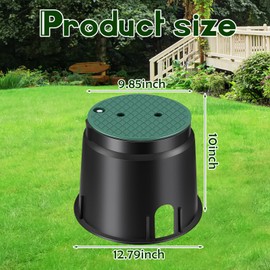 Tandefio 2 Pcs 910 Electrical Splice Box 10 Inch Diameter Underground Electrical Junction Box Inground Electrical Box for Outdoor Electrical Wiring Splices, Black