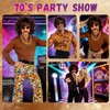 Angzon Men's Brown Short Curly 70s 80s Mullet Costume Wig