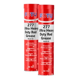 FOTU 277 Ultra Heavy-Duty Red Grease #2 Wheel Bearing Grease Tube,2x14oz,Multi-Purpose Lubricant for Severe Conditions, Ideal for Automotive, Marine, Buses, Trucks and Tractors