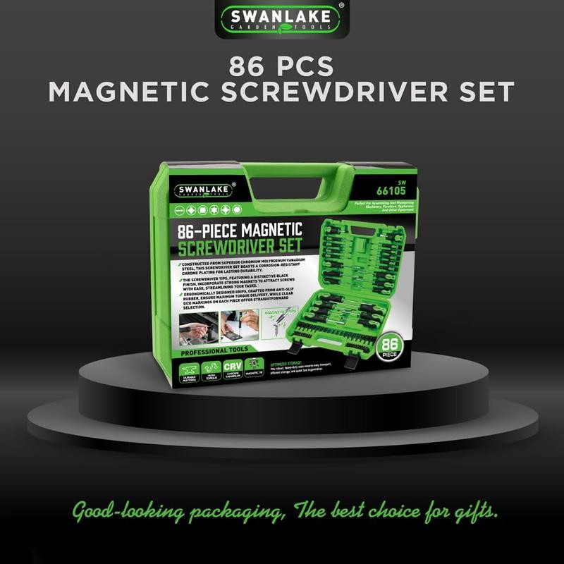 SWANLAKE 86PCS Magnetic Screwdriver Set,Includes Slotted/Phillips/Torx Mini Precision Screwdriver, Replaceable