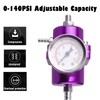 BARTOO Universal Adjustable Fuel Pressure Regulator Kit, Aluminum Fuel Regulator,
