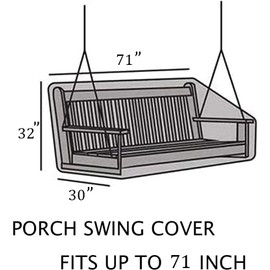 YHINGG Porch Swing Cover 71Inch Waterproof 600D Oxford Hanging Outdoor Swing Cover Garden Hammock Cover Patio Furniture Covers (Black, 71x28x(35-28) Inch)