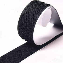 2 inch Wide Hook and Loop (5 Yard) Strips with Adhesive Hook and Loop Tape & Sticky Back (Black, 2 Inch)