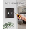 ZILLSEA 2-Pack Double Toggle Wall Plates, Aged Bronze Light Switch