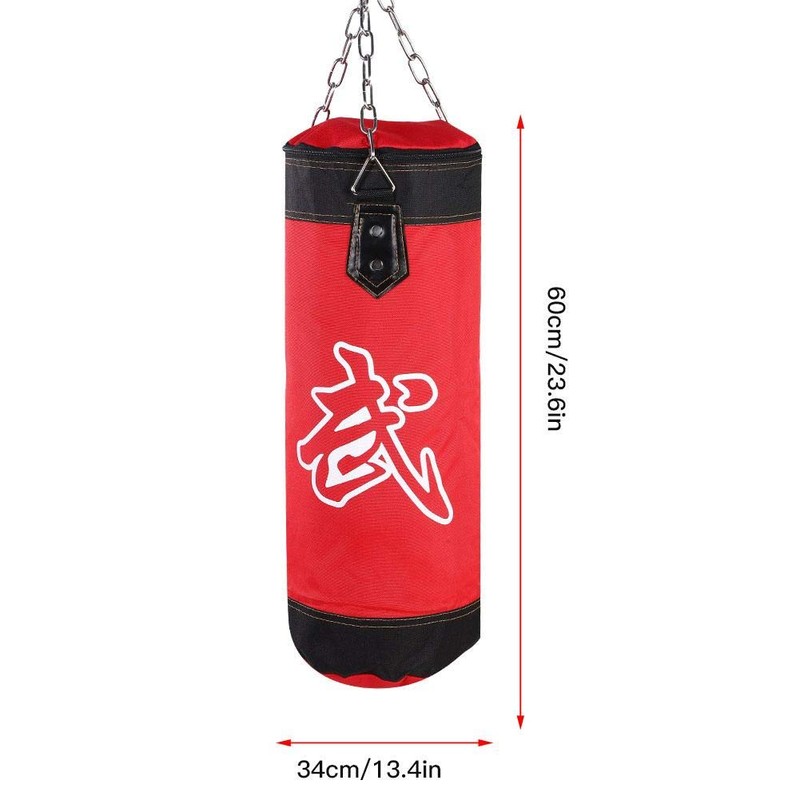 Boxing Training Punch Bag, Canvas Punching Bag Set with Sandbag/Metal