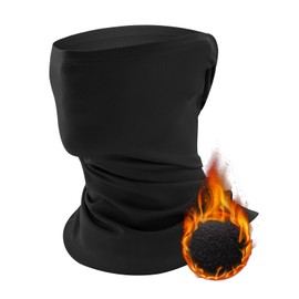 ROCKBROS Road-to-Sky Half Balaclava Bicycle Neckerchief Breathable Tube Scarf Neck Warmer Men Women Warm Windproof Balaclavas for Cycling Running, black