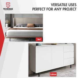 TCHOSUZ 6 inch / 15cm Metal Furniture Legs, Pack of 4 Modern Adjustable Aluminum Alloy Square Replacement Feet for Home DIY Projects Couch Sofa Cabinet Nightstand TV Stand Black