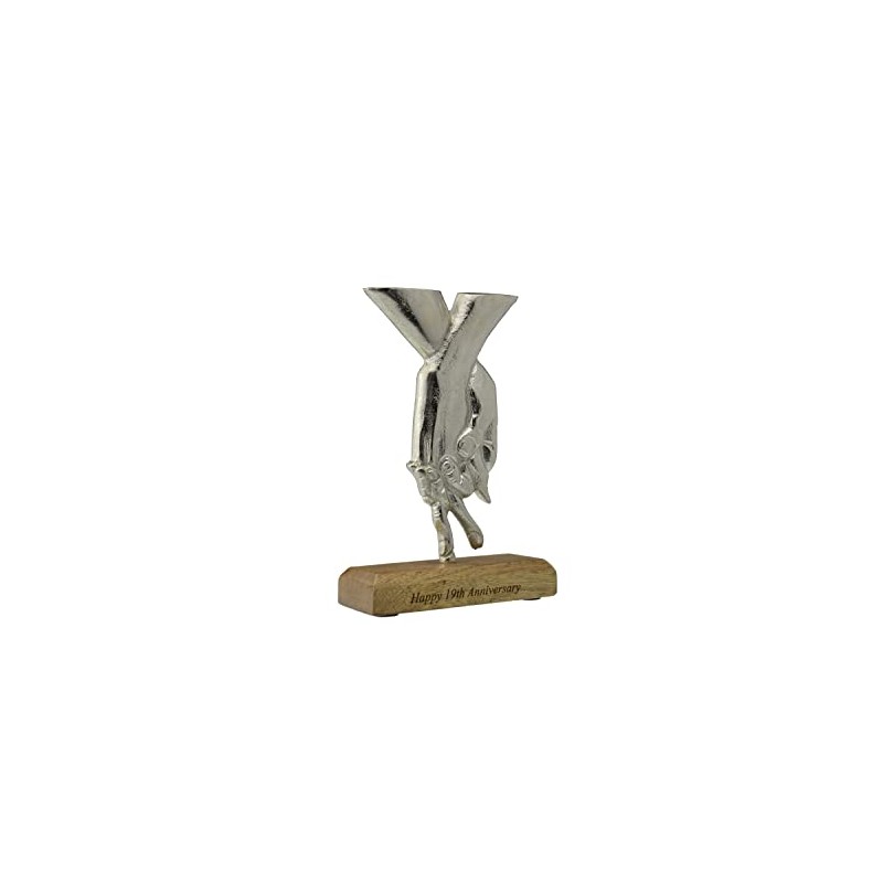19th Anniversary Holding Hands Decoration – Free Standing Rustic Metal