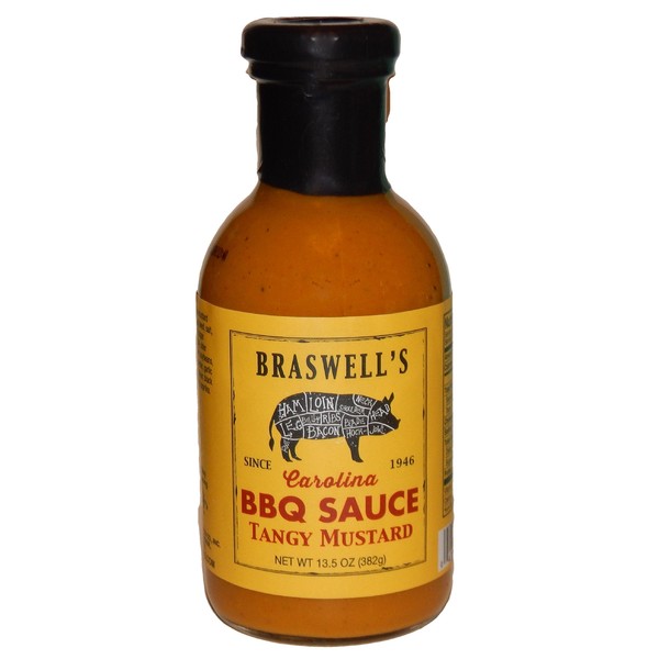 Braswell Sauce Barbeque Tangy Mustard, 13.5 oz