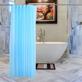 KOLLACHE Shower Curtain Waterproof Mould Resistant Washable Liner Weighted Clear Shower Curtain Bathroom Wet Room Curtain With Hooks[Sky Blue]