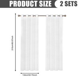 Pack of 2 Outdoor Curtains, Transparent, Weatherproof, 134 x 210 cm, Transparent Curtains with Eyelets, Voile Curtains, Outdoor Curtain, Decorative Curtain, Privacy Screen, Sun Protection for Patio