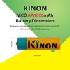 Kinon Double A Rechargeable Batteries 1.2V NiCD AA 1000mAh (12
