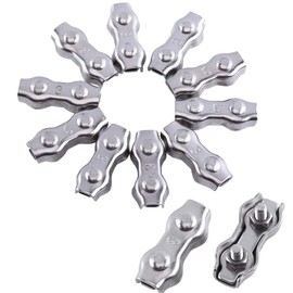 Pack of 12 Wire Ropes Stainless Steel Cable Clamp, Duplex Wire Rope Clamp, 304 Stainless Steel Wire Rope Clip, Durable Duplex Stainless Steel Wire Rope Clamp Handles for Rigging Rope, Wire, Cable