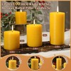 3 Pack Beeswax Pillar Candles Set,100 Hours All Natural Beeswax