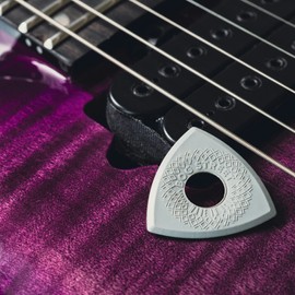 Bog Street BATTLE AXE Guitar Picks, Light, 3-Sided Ergonomic Thin Guitar Picks, Grey (12-Pack)