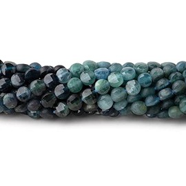 Natural Blue Indicolite Tourmaline 4mm Faceted Coin Briolette Beads | 13inch Strand | Paraiba Tourmaline Semi Precious Gemstone Loose Beads