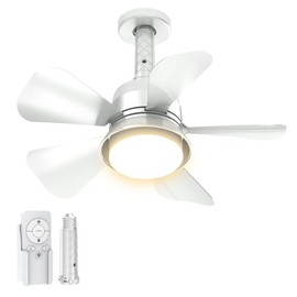 MOTCTQVD 3 Colors Ceiling Fan Light,3000K-6000K Ceiling Fan with Lights and Remote, 1000 Lumens LED Ceiling Fans for Bedroom, White