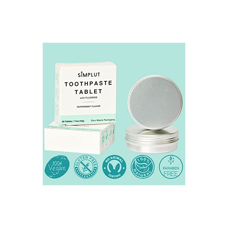 Chewable Toothpaste Tablets with Fluoride, 150 Pack - Travel Sized