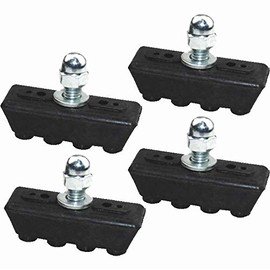 Fat-Cat 2 Pairs (4 Pieces) Bike Cycle Bicycle Rubber Brake Pads No-Noise No-Skid, 40mm (Black)