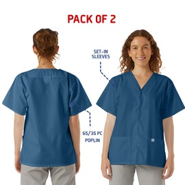 SPECTRUM UNIFORMS Scrub Top Doctor & Nurse Coat Unisex V-Neck, Yoga Soft Fabric Ideal for Medical Professionals, Hospital and Lab Work Wear- Pack Of 2