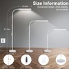 White LED Reading Floor Lamp, Bright 12W Dimmable Standing Light,