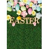 CHAIYA 5X7FT Happy Easter Backdrop Spring Green Grass Photography Background