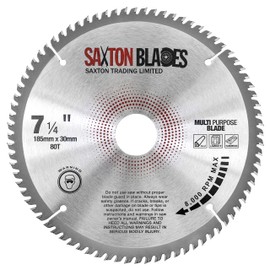 TCT18580TTCG Saxton TCT Circular Saw Blade 185mm x 80T x 30mm Bore (16, 20, 25mm and 25.4mm ring) Aluminium Laminate Hardwood