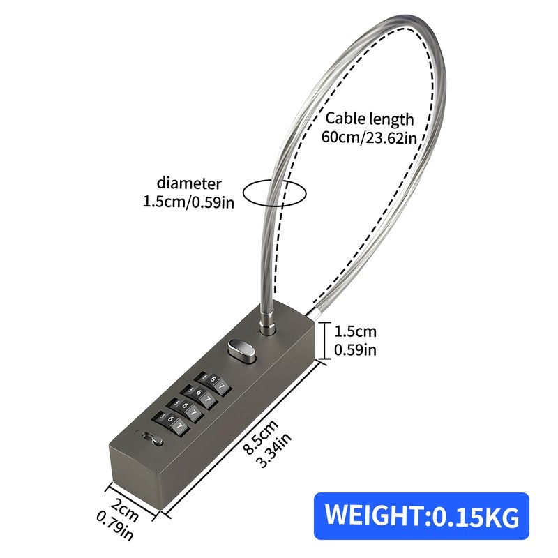 Outdoor Fence Gate Lock Locker - Bike, Cable Chain, Combination