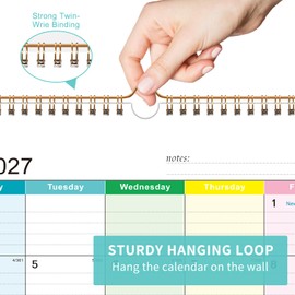 Wall Calendar 2026-2027, 18 Months Academic Calendar, July. 2026 - Dec 2027, 14'' × 11'', Monthly Wall Hanging Calendar with Thick Paper for Office Home (Colorful)
